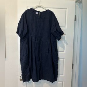 Esby Navy Linen Dress - L